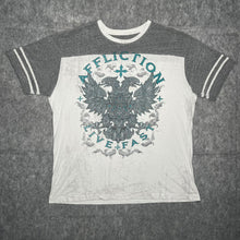 Load image into Gallery viewer, Affliction White Grey Gothic Y2K 2000s Distressed Top, Size 3XL
