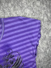 Load image into Gallery viewer, Papaya Grunge Angel Wing Heart Purple Stripe Y2K Top, Size XL
