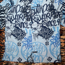 Load image into Gallery viewer, Southpole Y2K Graffiti Hiphop Blue Streetwear 2000s Button Shirt, Size M
