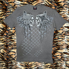 Load image into Gallery viewer, MMA Elite Grey Gothic Cross Skull Grunge 2000s Top, Size Medium
