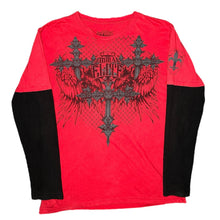 Load image into Gallery viewer, MMA Elite Red Black Thermal Gothic Jesse Pinkman Grunge 2000s Long Sleeve Top, L
