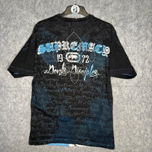 Load image into Gallery viewer, Ecko Unltd Gothic Skull Studded Black Blue Grunge Top, Size M
