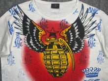 Load image into Gallery viewer, Christian Audigier Ed Hardy Grenade Wing Y2K Tattoo Top, Size Large
