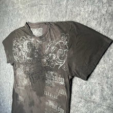 Load image into Gallery viewer, Third Rail Fleur De Lis Goth Tribal Y2K Grunge Grey Brown Vintage Top, Size 2XL
