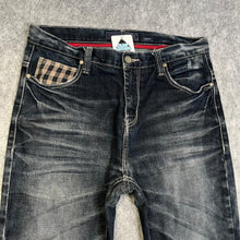 Load image into Gallery viewer, Evisu Check Gingham Plaid Brown Dark Blue Rare Y2K Jeans, Waist 32
