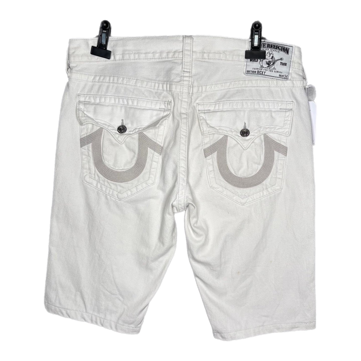 True Religion Y2K White 2000s Streetwear Jorts, Waist 36