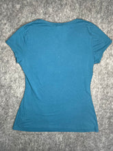 Load image into Gallery viewer, Ransom Faith Gothic Cross Y2K Angel Wing Blue Top, Size XL
