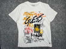 Load image into Gallery viewer, Guess Y2K Graffiti Grunge Skull White Graphic Top, Size XL
