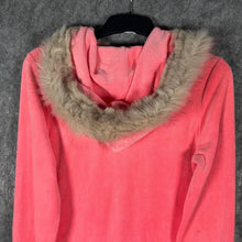 Load image into Gallery viewer, Y2K Mcbling Juicy Couture Reworked Fur-Trim Velour Hoodie • Medium
