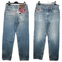 Load image into Gallery viewer, FUBU Blue Baggy Jeans Embroidered Logo Y2K Hip Hop Denim (W30 L32)
