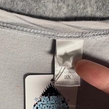 Load image into Gallery viewer, Grey Graphic Wings Cross Tee with Sequin Shoulders – Size 2XL
