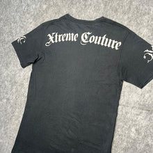 Load image into Gallery viewer, Xtreme Couture Black Skull Cyber Gothic Grunge Wing Y2K Top, Size Medium
