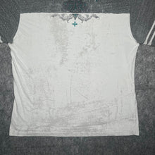 Load image into Gallery viewer, Affliction White Grey Gothic Y2K 2000s Distressed Top, Size 3XL
