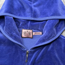 Load image into Gallery viewer, Juicy Couture Blue Velour Y2K Mcbling 2000s Hoodie, Size Small
