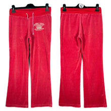 Load image into Gallery viewer, Juicy Couture Red Velour Joggers XL Y2K Vintage Flare Track Pants
