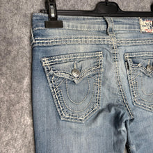 Load image into Gallery viewer, True Religion Light Wash Heavily Distressed Leg Y2K Skinny Jeans, Waist 27
