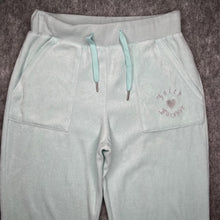 Load image into Gallery viewer, Juicy Couture Mint Y2K Flared Velour Mcbling Rhinestone Joggers, Size M
