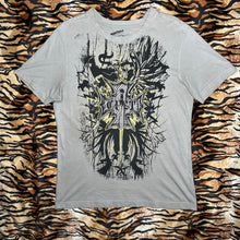 Load image into Gallery viewer, Machine Sword Gothic Grunge Grey 2000s Y2K Star Top, Size Medium
