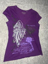 Load image into Gallery viewer, Guess Y2K Angel Wing Purple Rhinestone Top, Size XL
