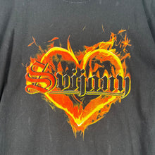 Load image into Gallery viewer, Stylove Flame Heart Graphic Tee Black Fruit of the Loom XL
