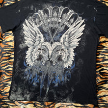 Load image into Gallery viewer, Humblic Eagle Wing Fleur De Lis Black Tribal Grunge Gothic Top, Size Medium
