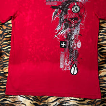 Load image into Gallery viewer, Affliction Red Gothic Skull Y2K 2000s Grunge Top, Size Large
