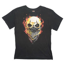 Load image into Gallery viewer, Harley Davidson Gothic Skull Biker Staten Island Y2K Top, Size Large
