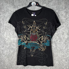 Load image into Gallery viewer, Dereon Winged Graphic Studded T-Shirt Black XL / Y2K Hip Hop Vintage Tee
