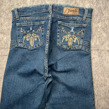 Load image into Gallery viewer, Jireh Premium 2000s Frayed Waist Embroidered Pocket Distressed Leg Jeans
