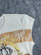 Load image into Gallery viewer, Y2K Apple Bottoms Mcbling White Bronze Vintage 2000s Top, Size Small
