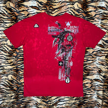 Load image into Gallery viewer, Affliction Red Gothic Skull Y2K 2000s Grunge Top, Size Large
