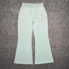 Load image into Gallery viewer, Juicy Couture Mint Y2K Flared Velour Mcbling Rhinestone Joggers, Size M
