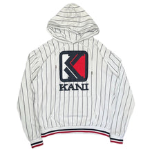 Load image into Gallery viewer, Karl Kani White Hiphop Y2K Stripe Vintage Hoodie, Size Medium
