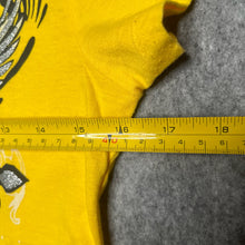 Load image into Gallery viewer, Y2K Yellow Angel Wing Gothic Cross 2000s Sparkly Top, Size Large
