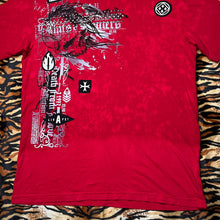 Load image into Gallery viewer, Affliction Red Gothic Skull Y2K 2000s Grunge Top, Size Large
