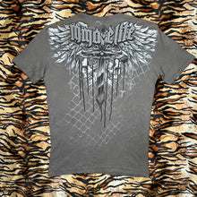 Load image into Gallery viewer, MMA Elite Grey Gothic Cross Skull Grunge 2000s Top, Size Medium
