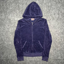 Load image into Gallery viewer, Juicy Couture Navy Velour Y2K Mcbling 2000s Hoodie, Size Large
