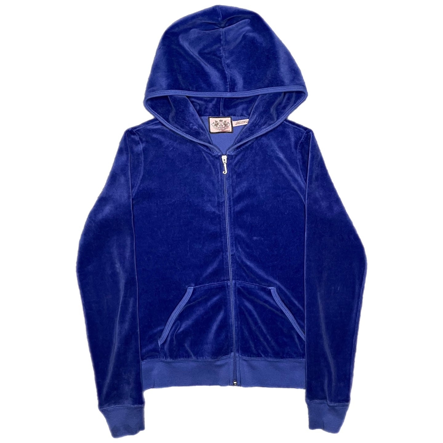 Juicy Couture Blue Velour Y2K Mcbling 2000s Hoodie, Size Small