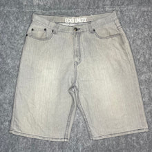 Load image into Gallery viewer, Ecko Unltd Light Blue/Grey Graffiti Hiphop Jorts, Size 3Xl/ W:40
