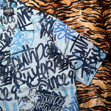 Load image into Gallery viewer, Southpole Y2K Graffiti Hiphop Blue Streetwear 2000s Button Shirt, Size M
