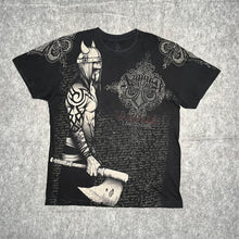 Load image into Gallery viewer, Xzavier Valhalla Gothic Grunge Warrior Y2K Black Tribal Top, Size M
