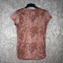Load image into Gallery viewer, Rock 47 by Wrangler Y2K Mcbling Sequin Cross Brown Burnout Top Size Small
