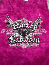 Load image into Gallery viewer, Harley Davidson Pink Tie Dye Gothic Wing Long Hot Pink Vest, Size XL
