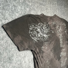 Load image into Gallery viewer, Third Rail Fleur De Lis Goth Tribal Y2K Grunge Grey Brown Vintage Top, Size 2XL
