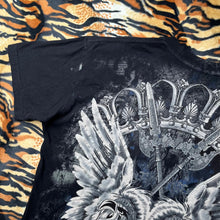 Load image into Gallery viewer, Humblic Eagle Wing Fleur De Lis Black Tribal Grunge Gothic Top, Size Medium
