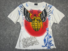 Load image into Gallery viewer, Christian Audigier Ed Hardy Grenade Wing Y2K Tattoo Top, Size Large
