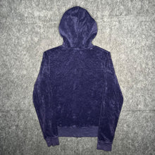 Load image into Gallery viewer, Juicy Couture Navy Velour Y2K Mcbling 2000s Hoodie, Size Large
