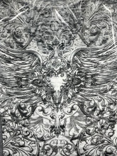 Load image into Gallery viewer, Y2K Fair Oaks Mcbling Grey Rhinestone Heart Gothic Cross, Size Small
