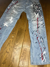 Load image into Gallery viewer, One Of A Kind Paint Splattered Punk Levis Engineered Jeans, Waist 34
