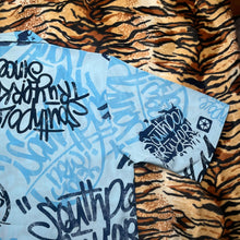 Load image into Gallery viewer, Southpole Y2K Graffiti Hiphop Blue Streetwear 2000s Button Shirt, Size M
